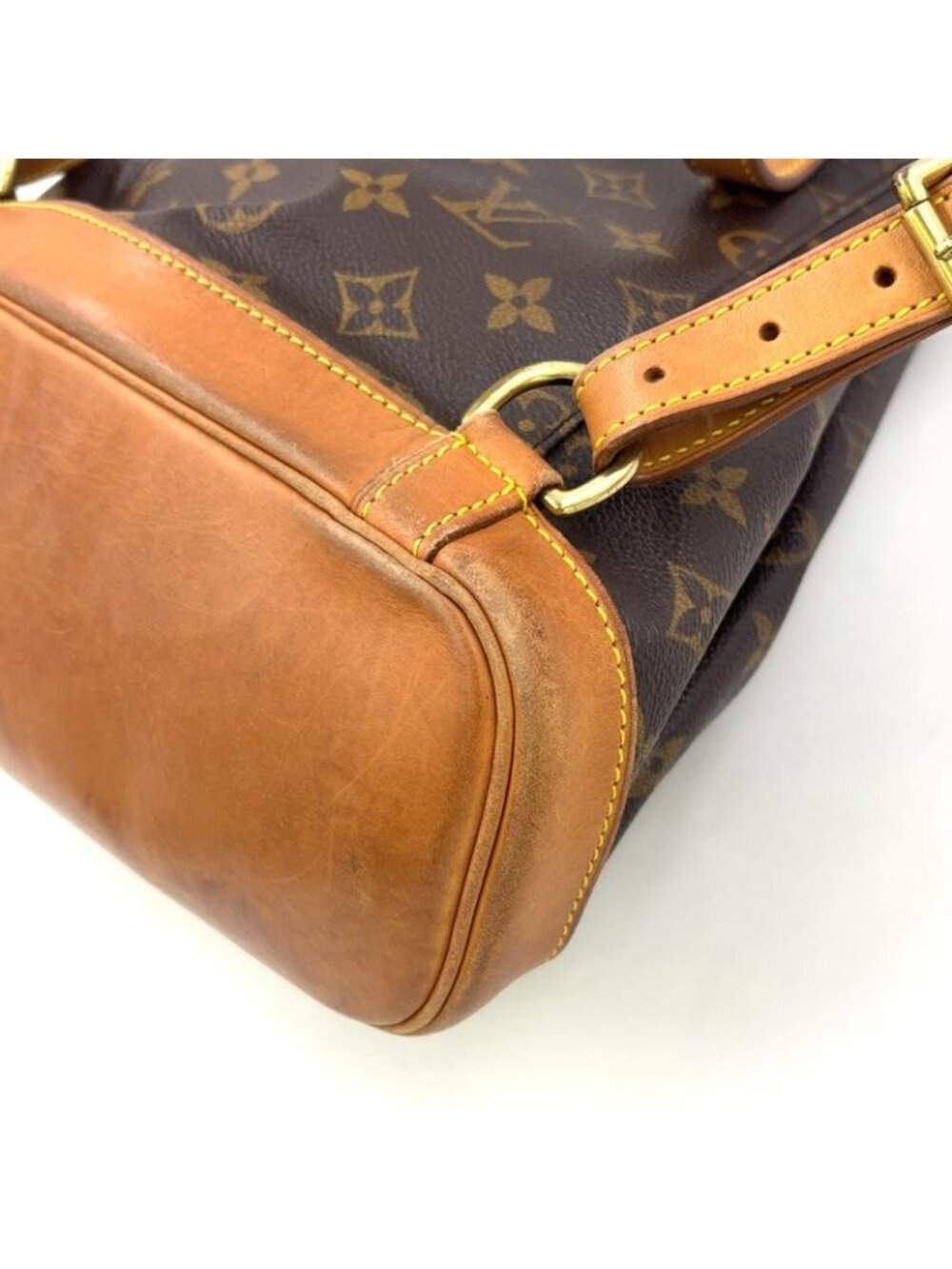 Louis Vuitton Montsouris MM Monogram Leather Brown Light Backpack Gold - Picture 8 of 15